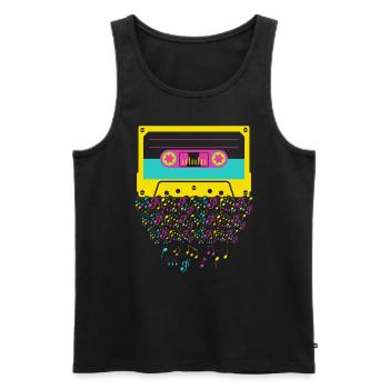 Cassette Tape Music Lover National Retro Day - Men's Premium Organic Tank Top - black - Front - AI Model Male 178 light (178cm)