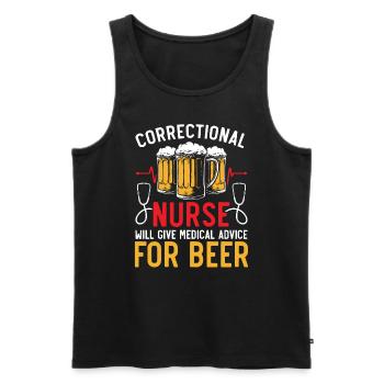Correctional Nurse Medical Worker Gefängniskrankenschwester - Männer Premium Bio Tank Top - Schwarz - Vorne - Michal (187cm)