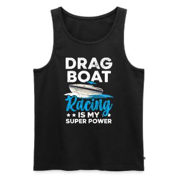 La course de dragsters est ma course de bateaux superpuissante - Débardeur bio Premium Homme - noir - Devant - AI Model Male 178 light (178cm)