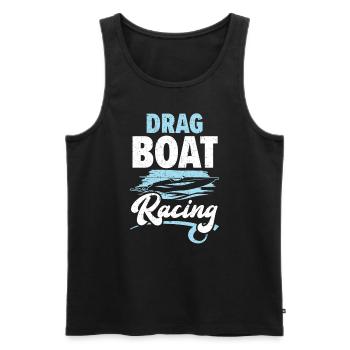 Drag Boat Racing Boat Race Boat Riding Lover - Débardeur bio Premium Homme - noir - Devant - AI Model Male 178 light (178cm)