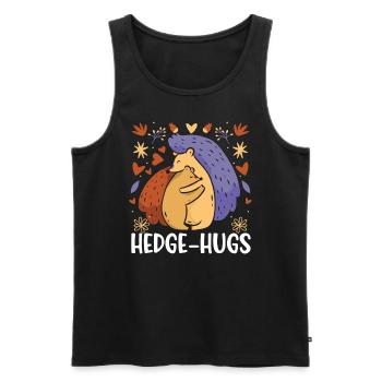 Hedge-hugs Hedgehog Lover Hedgie Wildlife Animal - Men's Premium Organic Tank Top - black - Front - AI Model Male 178 light (178cm)
