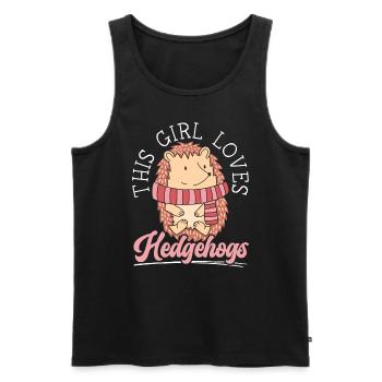 This Girl Loves Hedgehogs Hedgie Animal Lover - Men's Premium Organic Tank Top - black - Front - AI Model Male 178 light (178cm)