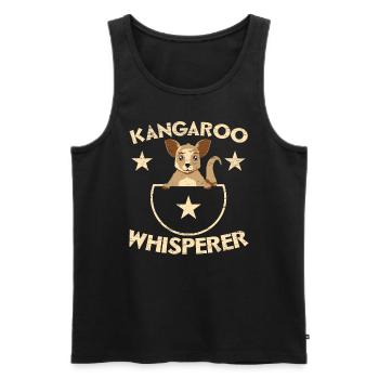 Kangourou Whisperer Wildlife Animal Australie - Débardeur bio Premium Homme - noir - Devant - Michal (187cm)