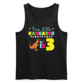 This Little Kangaroo Is 3 Wildlife Animal Birthday - Men's Premium Organic Tank Top - black - Front - AI Model Male 178 light (178cm)