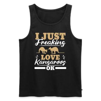 I Just Freaking Love Kängurus Ok Wildlife Tier - Männer Premium Bio Tank Top - Schwarz - Vorne - Michal (187cm)
