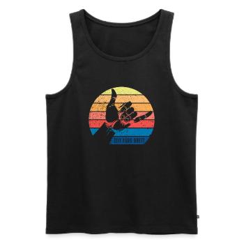 Surfer Zeit Fürs Brett Surfbrett Shaka Windsurfer - Männer Premium Bio Tank Top - Schwarz - Vorne - AI Model Male 178 light (178cm)