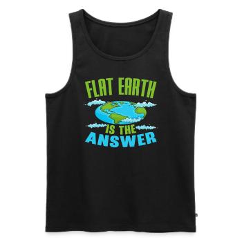 Flache Erde ist die Antwort Verschwörungstheorie - Männer Premium Bio Tank Top - Schwarz - Vorne - AI Model Male 178 light (178cm)