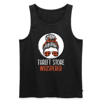 Thrift Store Whisperer Thrifting Bargain Hunting - Men's Premium Organic Tank Top - black - Front - Michal (187cm)