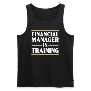 Responsable Financier En Formation Métier - Débardeur bio Premium Homme - noir - Devant - Michal (187cm)