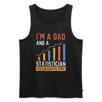Ich bin ein Vater und ein Statistiker, ich werde das berechnen - Männer Premium Bio Tank Top - Schwarz - Vorne - AI Model Male 178 light (178cm)