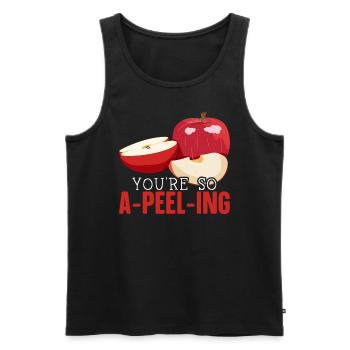Vous êtes tellement amateur de fruits cueillant des pommes - Débardeur bio Premium Homme - noir - Devant - Michal (187cm)