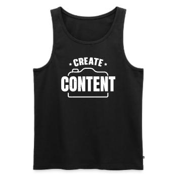 Create Content Creator Social Media Influencer - Men's Premium Organic Tank Top - black - Front - AI Model Male 178 light (178cm)