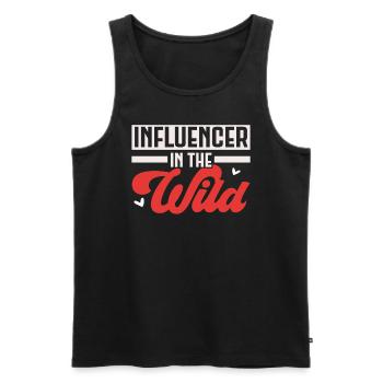 Influencer In The Wild Content Creator Vlogger - Men's Premium Organic Tank Top - black - Front - AI Model Male 178 light (178cm)