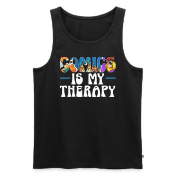 Comics Collector Comic Reader Fictional Characters - Men's Premium Organic Tank Top - black - Front - AI Model Male 178 light (178cm)