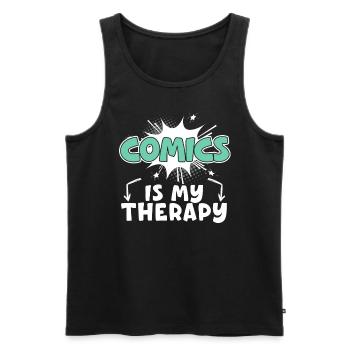 Comics Collector Comic Reader Fictional Characters - Men's Premium Organic Tank Top - black - Front - AI Model Male 178 light (178cm)