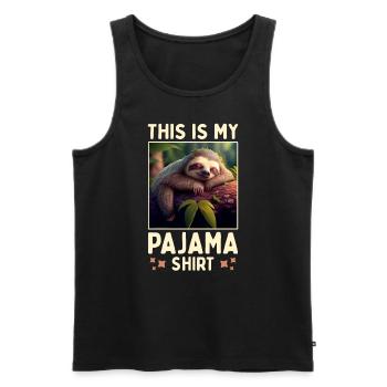 Paresseux C’est ma chemise de pyjama pyjama sommeil - Débardeur bio Premium Homme - noir - Devant - Michal (187cm)