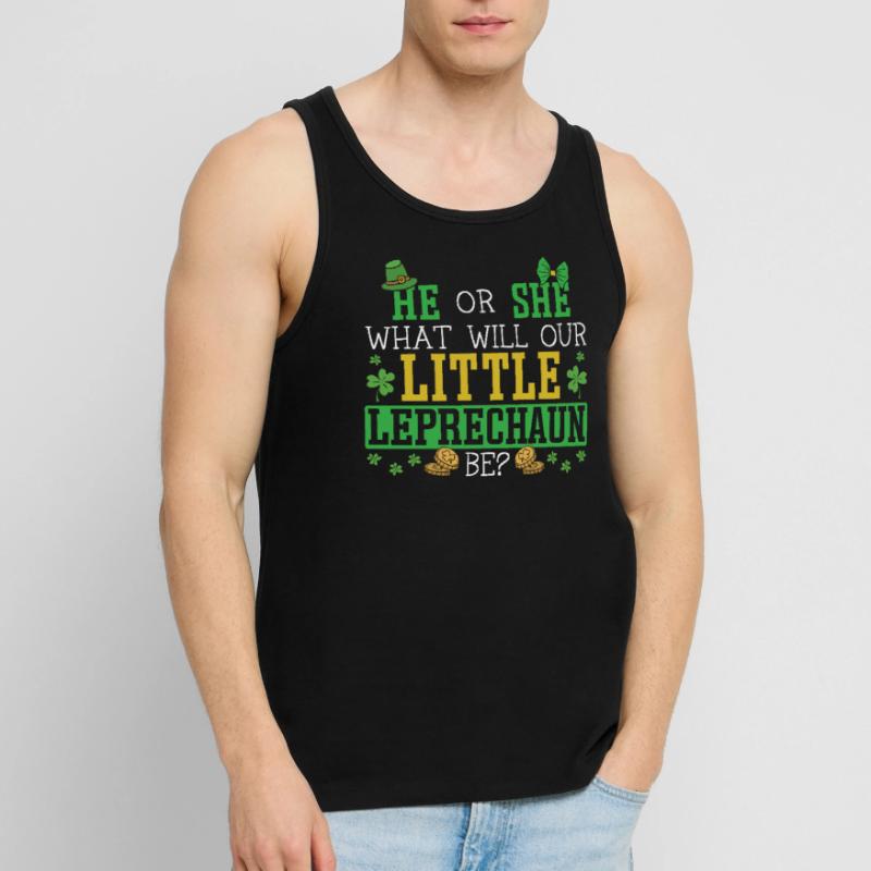 Er oder sie, was wird unser kleiner Kobold sein Männer Premium Bio Tank Top