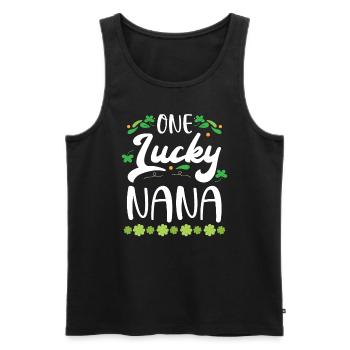 Ein glücklicher Nana Oma Granny St. Patricks Tag - Männer Premium Bio Tank Top - Schwarz - Vorne - Michal (187cm)