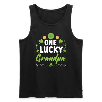 Un grand-père irlandais chanceux : St. Patrick - Débardeur bio Premium Homme - noir - Devant - Michal (187cm)