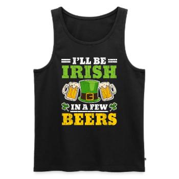 I'll Be Irish In A Few Beers Saint Patrick's Day - Men's Premium Organic Tank Top - black - Front - Michal (187cm)