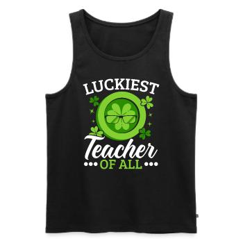 L’enseignant le plus chanceux de toute la Saint-Patrick - Débardeur bio Premium Homme - noir - Devant - Michal (187cm)
