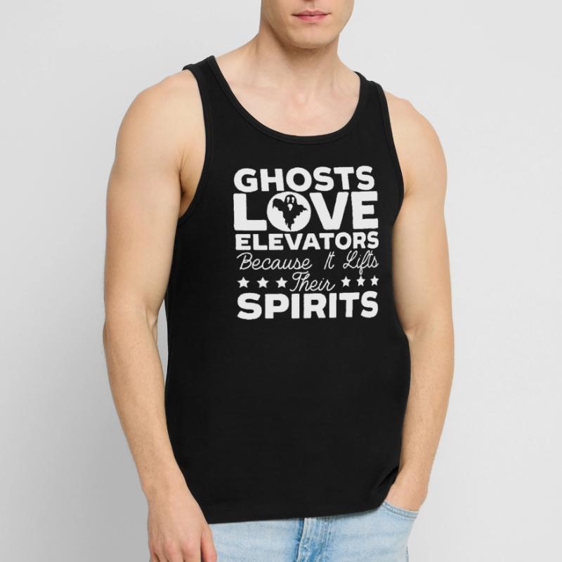 Ghosts Love Elevators Elevator Elevator Technician Men's Premium Organic Tank Top