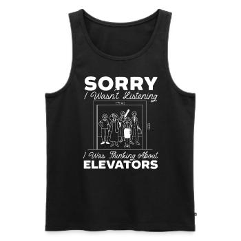 Ich dachte an Aufzüge Aufzugsmechaniker - Männer Premium Bio Tank Top - Schwarz - Vorne - Michal (187cm)