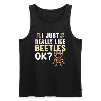 J’aime vraiment les coléoptères ok Entomologie des insectes - Débardeur bio Premium Homme - noir - Devant - Michal (187cm)