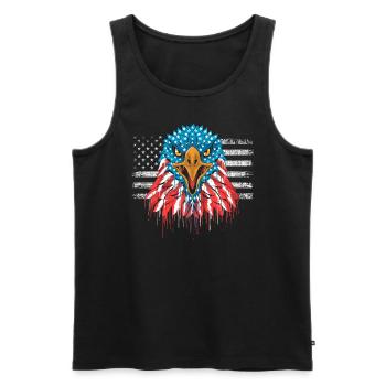 Adler Vogelliebhaber Tier Ornithologie USA Flagge - Männer Premium Bio Tank Top - Schwarz - Vorne - Michal (187cm)