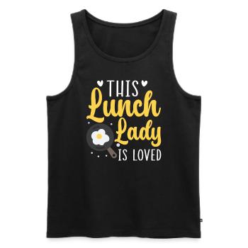 Diese Mittagsdame ist eine beliebte Cafeteria-Mitarbeiterin - Männer Premium Bio Tank Top - Schwarz - Vorne - Michal (187cm)
