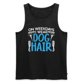 En semaine, je porte un toiletteur de chien Dog Lover Lover - Débardeur bio Premium Homme - noir - Devant - Michal (187cm)