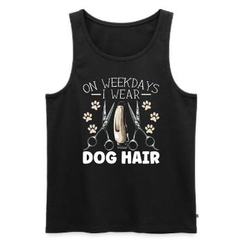 En semaine, je porte un toiletteur de chien Dog Lover Lover - Débardeur bio Premium Homme - noir - Devant - Michal (187cm)