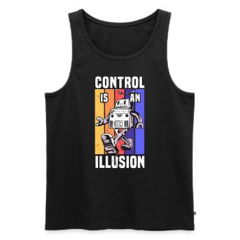 Kontrolle ist eine Illusion Künstliche Intelligenz - Männer Premium Bio Tank Top - Schwarz - Vorne - AI Model Male 178 light (178cm)
