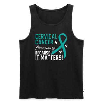 Cervical Cancer Awareness Because It Matters - Men's Premium Organic Tank Top - black - Front - Michal (187cm)
