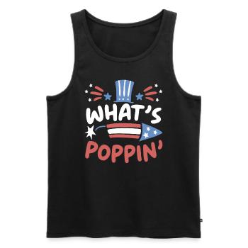 Was ist Poppin America USA Patriotic 4. Juli - Männer Premium Bio Tank Top - Schwarz - Vorne - Michal (187cm)