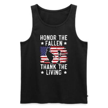 Ehre den Gefallenen Danke, dem Living USA Memorial Day - Männer Premium Bio Tank Top - Schwarz - Vorne - Michal (187cm)