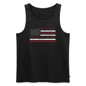 Drapeau des États-Unis Coupe de cheveux Barbier Barbier 4 Juillet - Débardeur bio Premium Homme - noir - Devant - Michal (187cm)