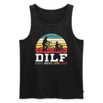 Fathers Day Dad Devoted Involved Loving Father - Men's Premium Organic Tank Top - black - Front - AI Model Male 178 light (178cm)