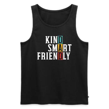 Fathers Day Best Dad Ever Kind Smart Friendly - Men's Premium Organic Tank Top - black - Front - Michal (187cm)