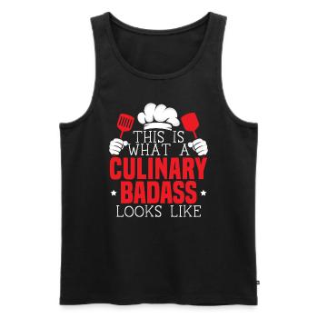 Culinaire Gangster Chef Pâtissier Cuisine Culinaire - Débardeur bio Premium Homme - noir - Devant - AI Model Male 178 light (178cm)