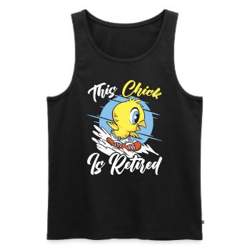 This Chick Is Retired Chicken Farmer Poultry - Men's Premium Organic Tank Top - black - Front - Michal (187cm)