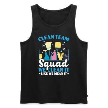 Housekeeping Housekeeper Cleaner Job Cleaning Crew - Men's Premium Organic Tank Top - black - Front - AI Model Male 178 light (178cm)