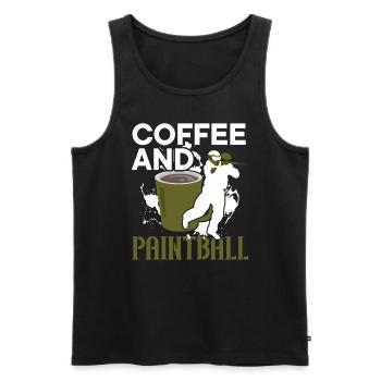 Coffee Drinker Paintball Player Paintballer - Men's Premium Organic Tank Top - black - Front - AI Model Male 178 light (178cm)