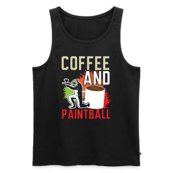 Coffee Drinker Paintball Player Paintballer - Men's Premium Organic Tank Top - black - Front - AI Model Male 178 light (178cm)