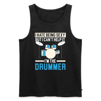 Drummer Musical Instrument Musician Drum Player - Men's Premium Organic Tank Top - black - Front - Michal (187cm)