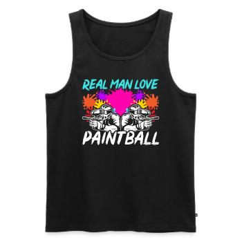 Paintball Paint Gun Paintball Player Paintballer - Men's Premium Organic Tank Top - black - Front - AI Model Male 178 light (178cm)