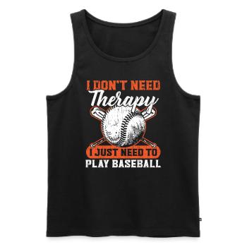 Baseball-Liebhaber Baseballspieler Baseball-Trainer - Männer Premium Bio Tank Top - Schwarz - Vorne - AI Model Male 178 light (178cm)