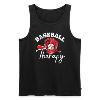 Baseball-Therapie Baseballspieler Baseball-Trainer - Männer Premium Bio Tank Top - Schwarz - Vorne - AI Model Male 178 light (178cm)