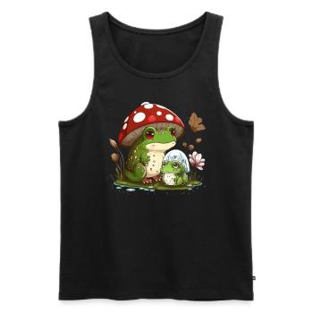 Cottagecore Champignon Esthétique Conservation de la nature - Débardeur bio Premium Homme - noir - Devant - Michal (187cm)