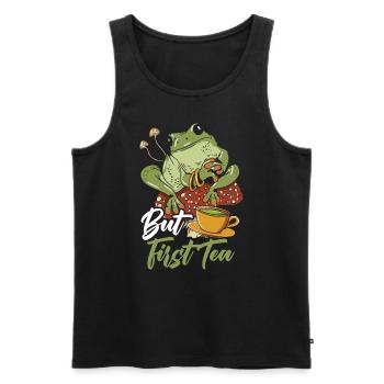 Cottagecore Mushroom Aesthetic Nature Conservation - Men's Premium Organic Tank Top - black - Front - AI Model Male 178 light (178cm)